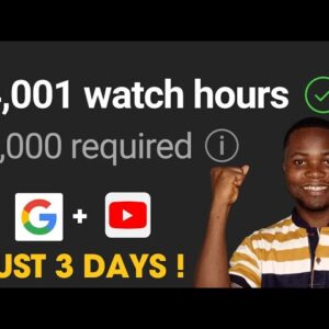 Newest way To Get 4000 Watch Hours Using Only Google & YouTube App (Complete Tutorial)